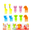 Set Of 10Pcs Cute Animals Food Picks Mini Cartoon Toothpick. 