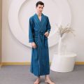 Bathrobe Men's Summer Swimming Absorbent Thin Bathrobe Long plus Size Men's Robes Long Sleeve Spring and Autumn Ice Silk Pajamas. 