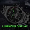 【Miga Plaza】Fashion Mens Watches Luxury Stainless Steel Quartz Wristwatch Calendar Luminous Clock Men Business Casual Watch Reloj Hombre. 