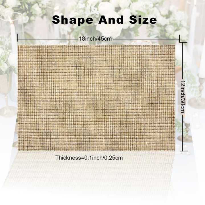 Dining%20Table%20Mats%2012x18%20inches%20Set%20of%206%20Washable%20Placemats%20Indoor/Outdoor%20Vinyl%20Place%20Mats%20for%20Dining%20Table%20Durable%20PVC%20Weave%20Table%20Mats%20-%20Image%206