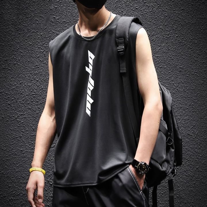 Fitness Clothes Men's Ice Silk Quick-Drying Vest Sportswear Suit Summer Sleeveless T T-shirt Basketball Training Wear-Suit