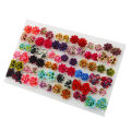 36 Pairs Random Mixed Glue Needle Earrings Set Acrylic Diamonds Flower Fruit Pearl Stud Earring. 