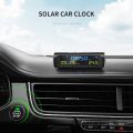 Solar Car Digital Clock With LCD Time Date In-Car Temperature Display for Outdoor Personal Car Part Decoration Car Accessories -Black. 