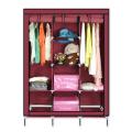 3 Door Storage Wardrobe Foldable and Movable Cloth/Fabric Wardrobe with Zip Up Collapsible Cupboard High Quality SPI. 