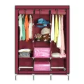 3 Door Storage Wardrobe Foldable and Movable Cloth/Fabric Wardrobe with Zip Up Collapsible Cupboard SMT. 