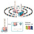 Kids Electric Domino Train Car Set Sound Light Automatic Laying Dominoes Brick Blocks Game Educational DIY Boys Girls Toy Gift. 