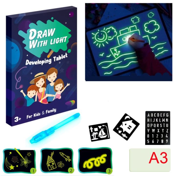 LeiyanLuxury%202%20pics%20Magic%20Luminous%20Drawing%20Board%20Daw%20With%20Light-Fun%20Sketchpad%20Board%20Fluorescent%20Pen%20Russian%20English%20Light%20Up%20Play%20Toys%20-%20Image%202