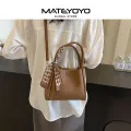 MATEYOYO Lady’s Shoulder Bag Retro Cross-body Bag Bucket Bag Handbag Soft PU Bag Ribbon Design Messenger Bag Sling Bag Large Capacity Elegant Bag For Traveling Shopping Outdoor. 