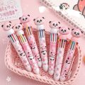 Kawaii Peach Panda Cartoon Silicone 10 Colors Chunky Ballpoint Pen School Office Supply Gift Stationery. 