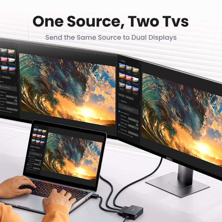 UGREEN%204k%2060HZ%20HDR%201%20in%202%20out%20HDMI%20Splitter%20Dual%20simultaneous%20Display%20for%20laptop%20PS5%20Switch%20-%20Image%202