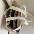 【ALLGOOD】Andeiltech Canvas Tote Bag for Women Aesthetic Cute Cat Shopping Grocery Reusable School with Inner Zipper Girl Gift. 