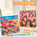 Digital Oil Painting diy Children's Decorative Painting Hand Painted Landscape Oil Painting Student Hand-Colored Texture Painting. 