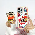 DuBaiNi For Realme C20A Realme C20 Realme C11 2021 (With Free Holder) Fashion Soft Wavy Phone Case Funny Crayon Shin-chan Cartoon Shockproof Cellphone Casing Full Cover Camera Protection. 