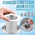 1/4Pcs Stainless Steel Floor Drain Filter Kitchen Bathroom Hair Garbage Anti-blocking Drain Outlet Strainer. 