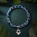 Classic Turkish Lucky Evil Eye Bracelets for Men Women Blue Evil Eye Palm Butterfly Pendant Beads Bangles Handmade Charm Jewelry. 