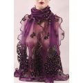 Women Peacock Scarf Long Soft Scarf Wrap Scarves Vintage Stylish Shawl. 