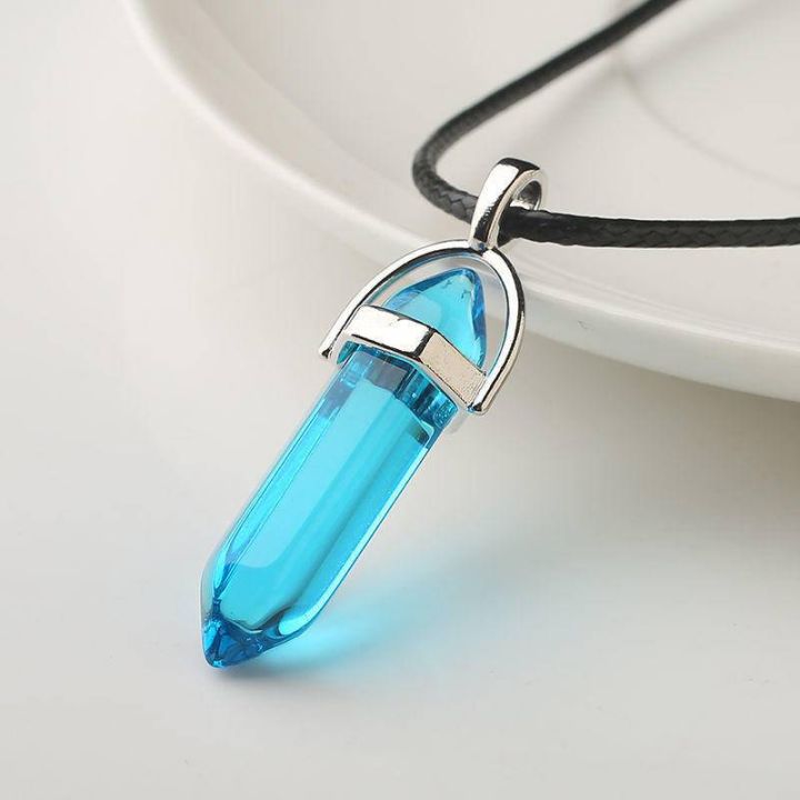 Energy Stone Spirit Pendulum Crystal Hexagonal Column ing Pendant Necklace Men Women Amulet Jewelry