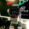(Ready Stock) G-Sport Shock Men Sport Digital Classic Square Watch Shockproof and Waterproof Stainless Steel Band Sports Business Wrist Watches with 2 Year International Warranty A168WEM-1. 