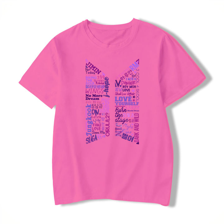 BTS Logo Tshirt KPOP Bangtan Boys Album Branded T shirt Crew Round Neck Tshirts T-shirt