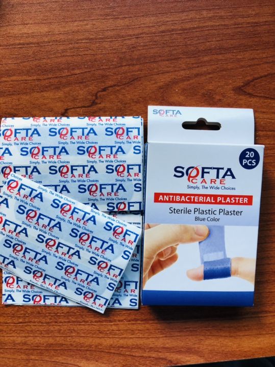 First Aid Sterile Plastic Plaster (Blue Color) 20Pcs Pack