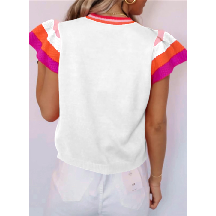 Womens%20Summer%20Cap%20Sleeve%20Tops%20White%20L%20-%20Image%203