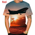 New Summer Fashion Blue Sky And Airplane 3D Printed T-Shirt Unisex Cool Casual Short-Sleeved T Shirt Breathable Oversized Tees. 