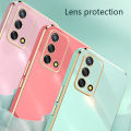 Biruiqu for OPPO F19 Back Cover Luxury 6D Plating Frame Shiny Bling Phone Pounch Soft Silicone Square Phone Case. 