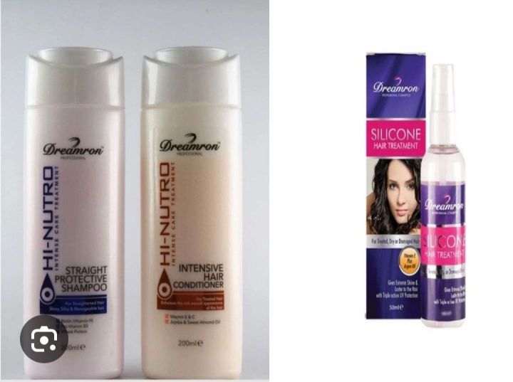 Dreamron straight protective shampoo conditioner and 25ml silicon oil