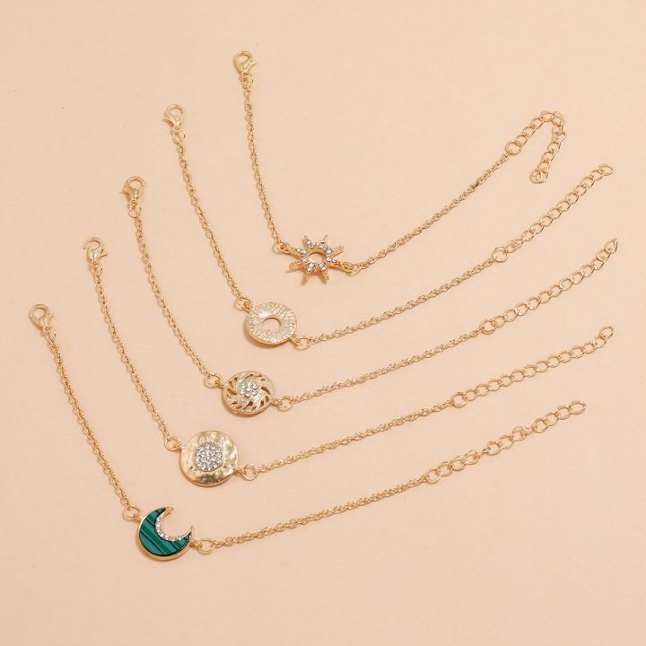 Boho%20Women%20Sun%20Moon%20Bracelets%20Set%20Gold%20Color%20Crystal%20Round%20Circle%20Charm%20Chain%20Bangle%20Female%20Jewelry%20Gift%20-%20Image%205