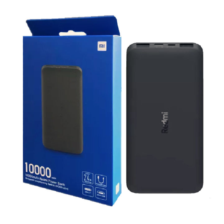 Genuine Mi Redmi Power Bank 10000mAh Type-C & Micro Usb Two-way Charging Dual USB Powerbank for All Mobile Phone Power Bank