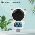 Air Purifier Air Cleaner White Spaceman Shape Air Purification Negative Ion Purifier for Car Office Bedroom Desktop. 