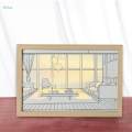 Decorative Painting with Light Modern Shadow Box Lighted Picture Frame 16cmx21cm. 