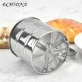 Stainless steel flour sieve, semi-automatic hand-held flour sieve, manual flour sieve for creative baking, hand-held flour strainer.. 