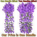 Garden Decor Window Decoration False Flower Silk Hang Basket Hanging Flowers Violet Wall Hanging. 