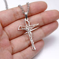 【ALLGOOD】Stainless Steel   Cross Necklace For Women Men Chains Religion Cross Pendants Choker Jewelry Prayer Baptism Gifts. 