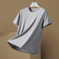 Ice silk short sleeve T T-shirt Men's Summer Thin Smooth Beaded Breathable Trendy T-shirt Solid Color Simple Ice Clothes. 