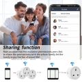 Smart WiFi 20A UK Smart Plug Smart Socket Smart Life/TUYA works with Home Google Home Alexa and Remote Voice Group App Control Timing. 