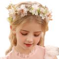 Elegant Girls Bridal Headband Imitated Pearl Hair Headdress Flower Wreath Bride Garland Head Hoop Wedding Headbands Hair Jewelry. 