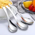 Stainless Steel Chinese Soup Spoons -Home Kitchen Deepen Large Capacity Silver Mirror Polished Flatware for Soup Rice Tableware. 