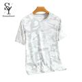 Sunnyheart Short-s ve Sports Tee Men's Print Summer T-shirt Lightweight Breathable Sports Top for Fitness Style Men T-shirt. 