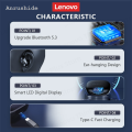 Anrushide Lenovo LP75 Bluetooth 5.3 Earphones TWS Wireless Sport Headphones New style LED Digital Display HiFi Stereo Noise Reduction Gaming Earbuds. 