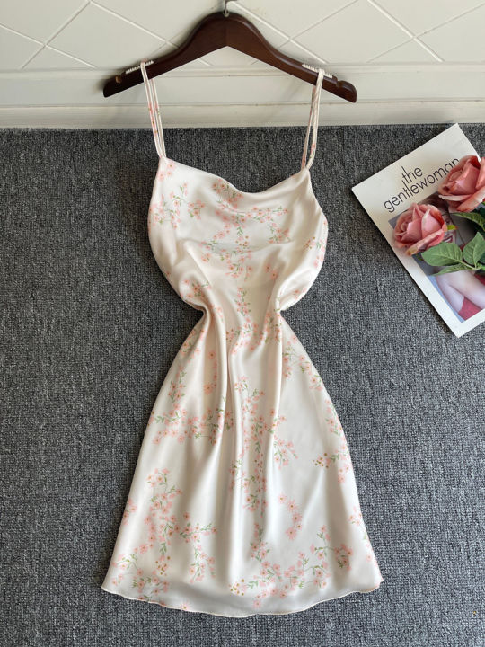 SYQ%20Printed%20erogenous%20Charming%20Sling%20Nightgown%20Women's%20Summer%20Sweet%20V-neck%20Ice%20Silk%20High-end%20Backless%20Pajamas%20Home%20Clothes%20-%20Image%208