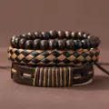 4Pcs New Male Leather Bracelet Watches Set Fashion Casual Accessories Men. 