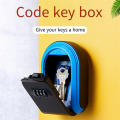 Key Safe Box Weatherproof 4 Digit Combination Outdoor Key Security Storage Case Key Lock Box Wall Mounted Easy Install Easy to Use ,Black & Red. 
