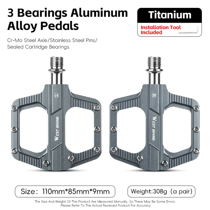 WEST%20BIKING%203%20Bearings%20Aluminum%20Alloy%20Bicycle%20Pedals%20Mountain%20Road%20Bicycle%20Pedals%20Steel%20Shafts%20Anti-skid%20Bicycle%20Accessories%20-%20Image%208