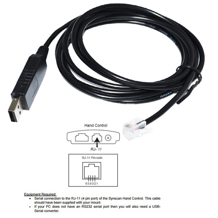 2X%20USB%20to%20Rj11%20Rj12%206P4C%20Adapter%20Serial%20Control%20Cable%20EQMOD%20for%20Az-Gti%20Mount%20Pc%20Connect%20for%20Hand%20Control%20Cable,1.8M%20-%20Image%205