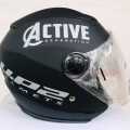 U.P. 2  Active Black Silver Matt Motor Bike Helmet SLS Certified. 