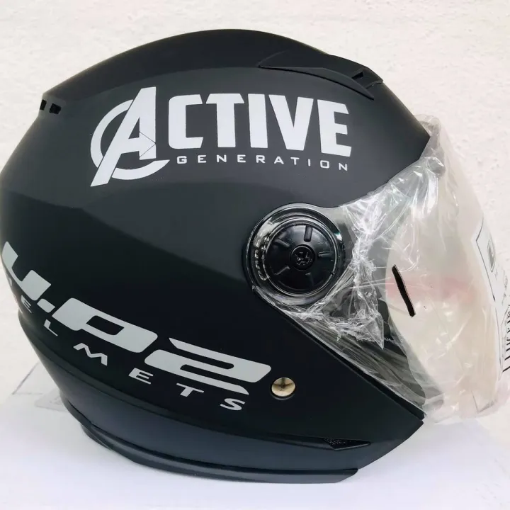 U.P.%202%20%20Active%20Black%20Silver%20Matt%20Motor%20Bike%20Helmet%20SLS%20Certified%20-%20Image%202