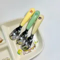 Spoon Kawaii Household Fall Prevention 304 Stainless Steel Baby Children Complementary Food Spoon Tableware Girl FUHENG. 