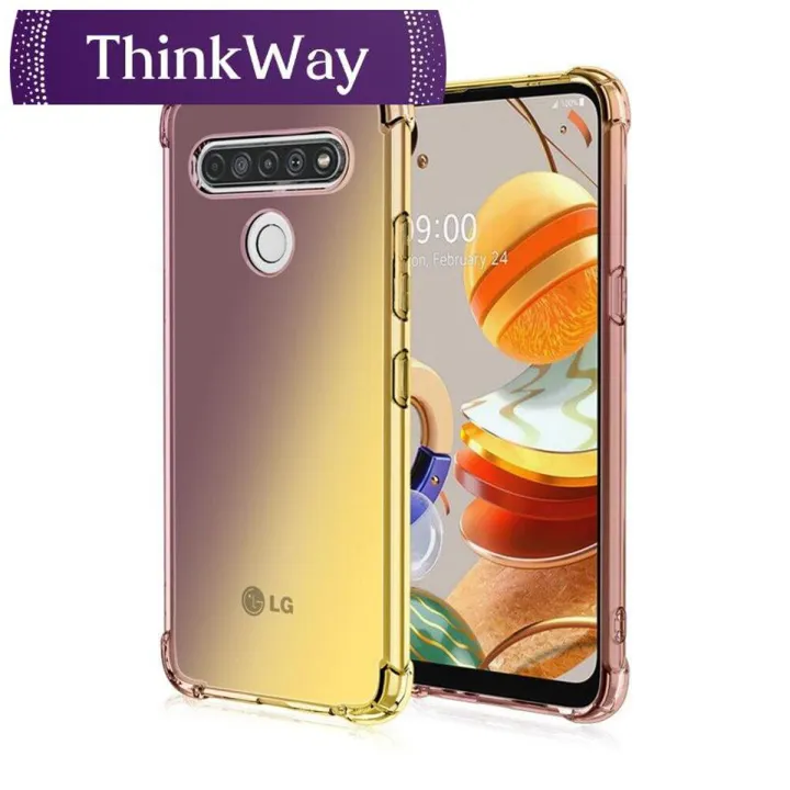 【ThinkWay】Fashion Gradient Clear Phone Case For LG K71 K61 K51 K50 K40S K41S K31 Q51 Q60 Stylo 5 6 Airbag Corners Soft Silicon Cover